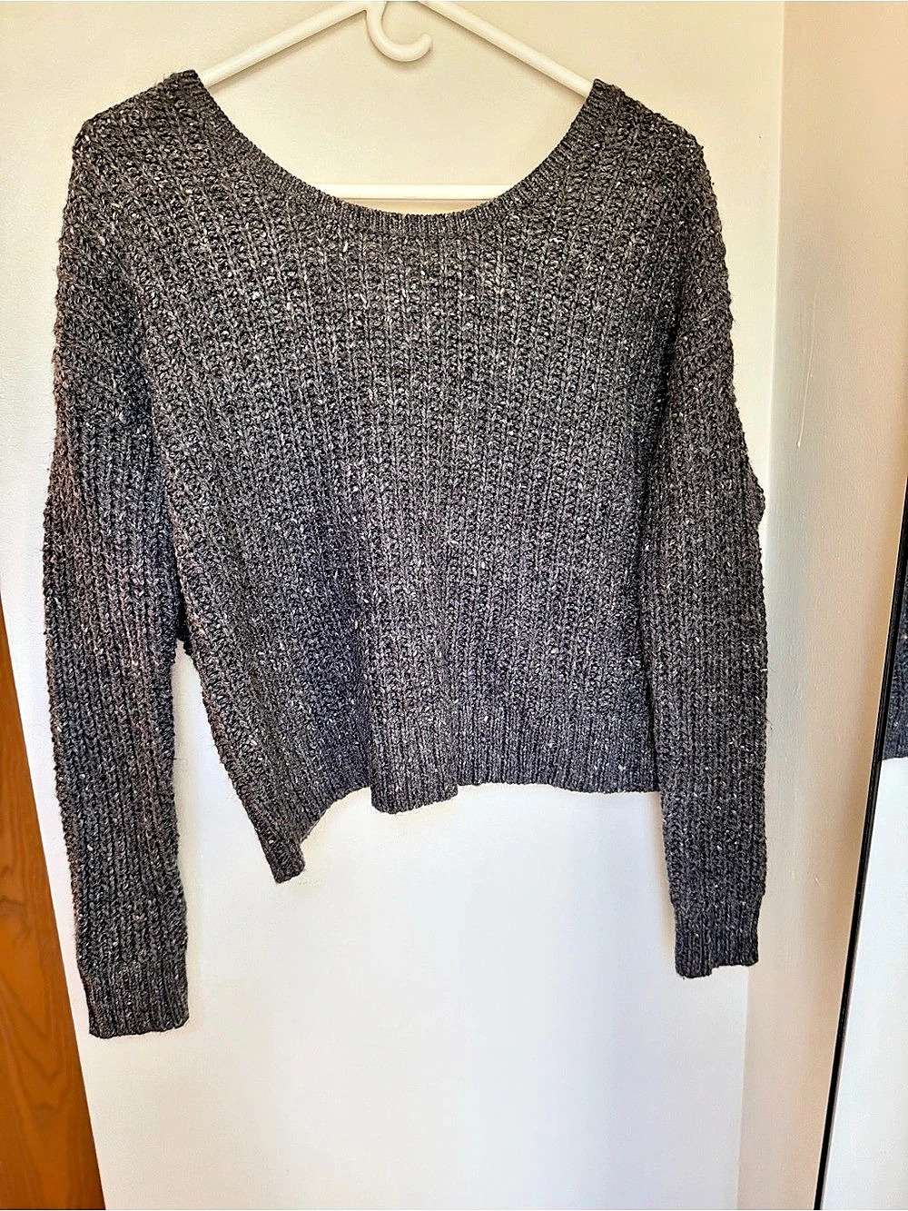 Ruby Moon Textured Knit Sweater Size Medium in Gray
